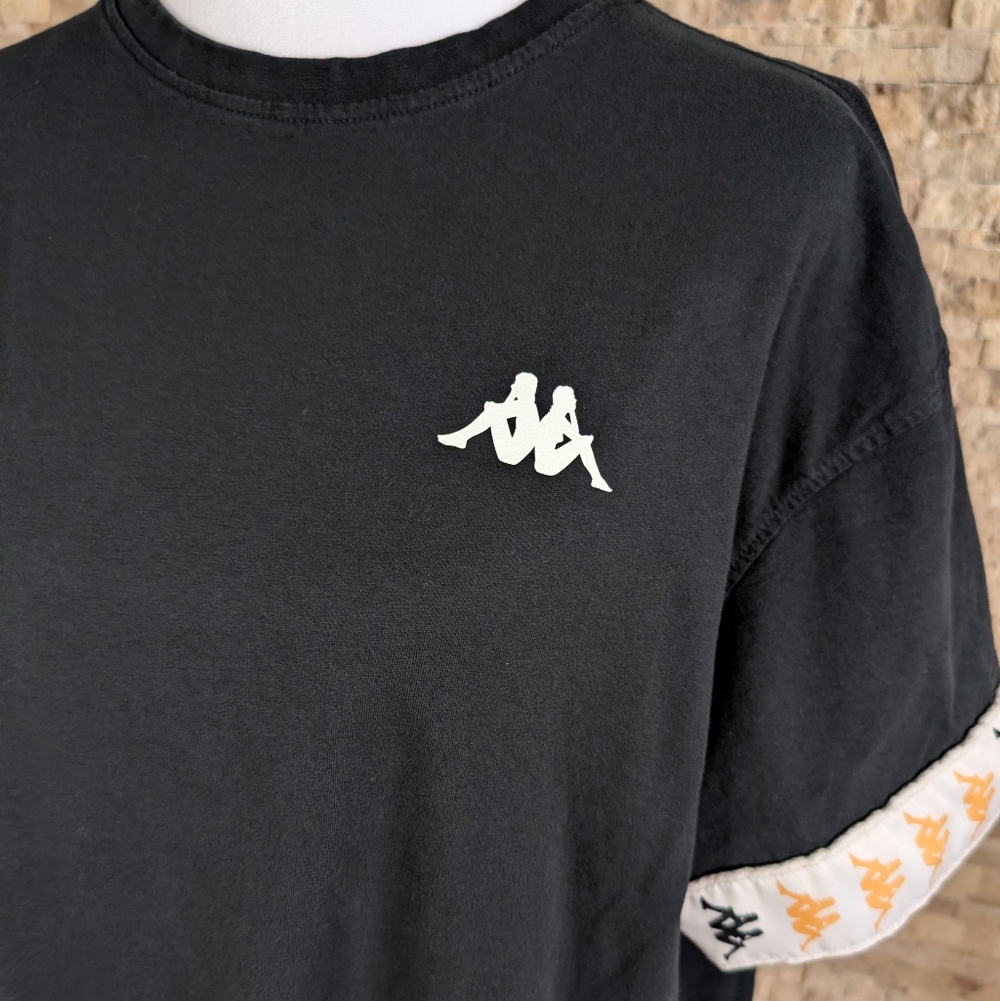 Kappa Authentic 222 Banda Logo Taped Sleeve Graphic Streetwear Shirt Black XXXL image 3